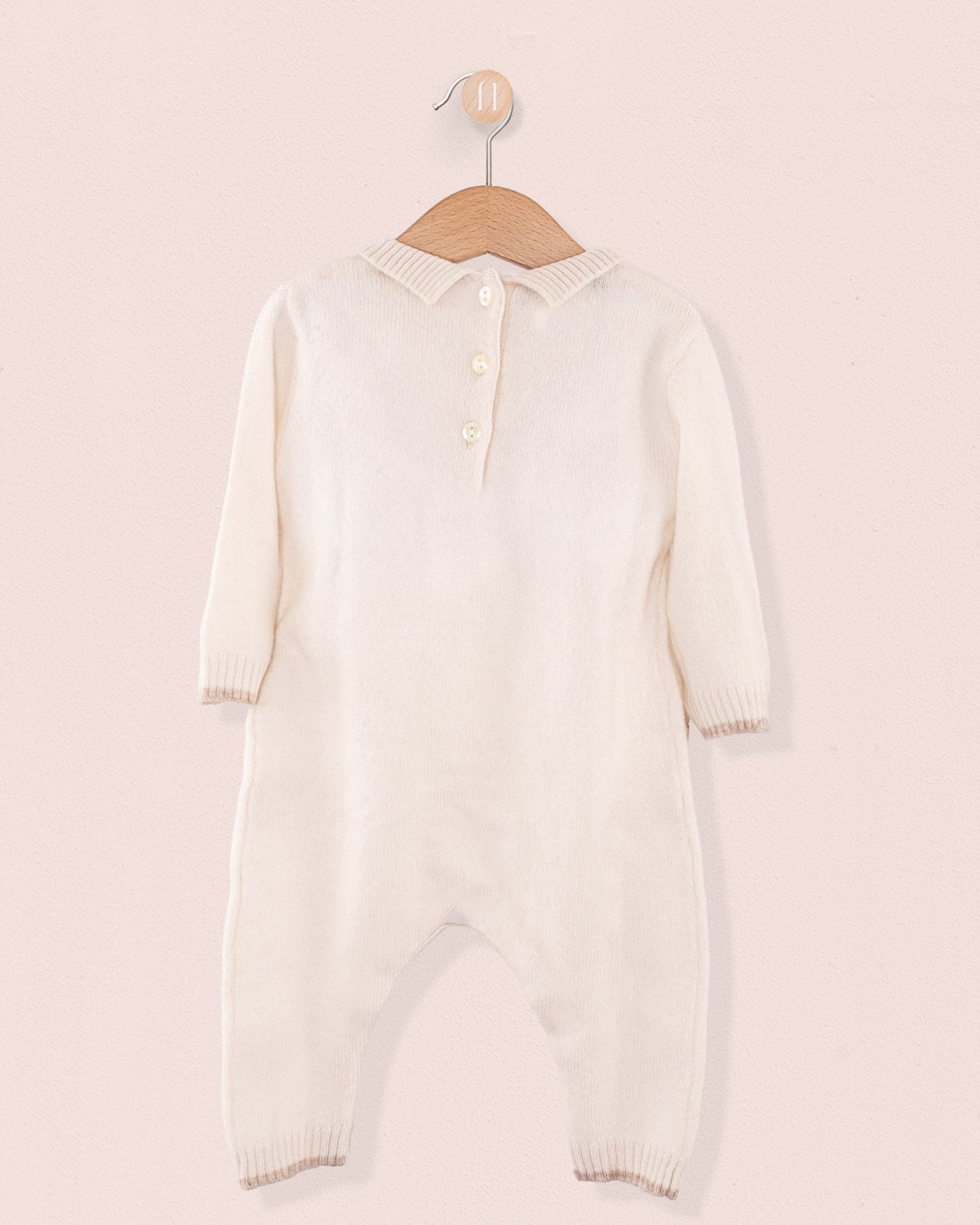 Valentine Cream Hearts Cashmere Romper